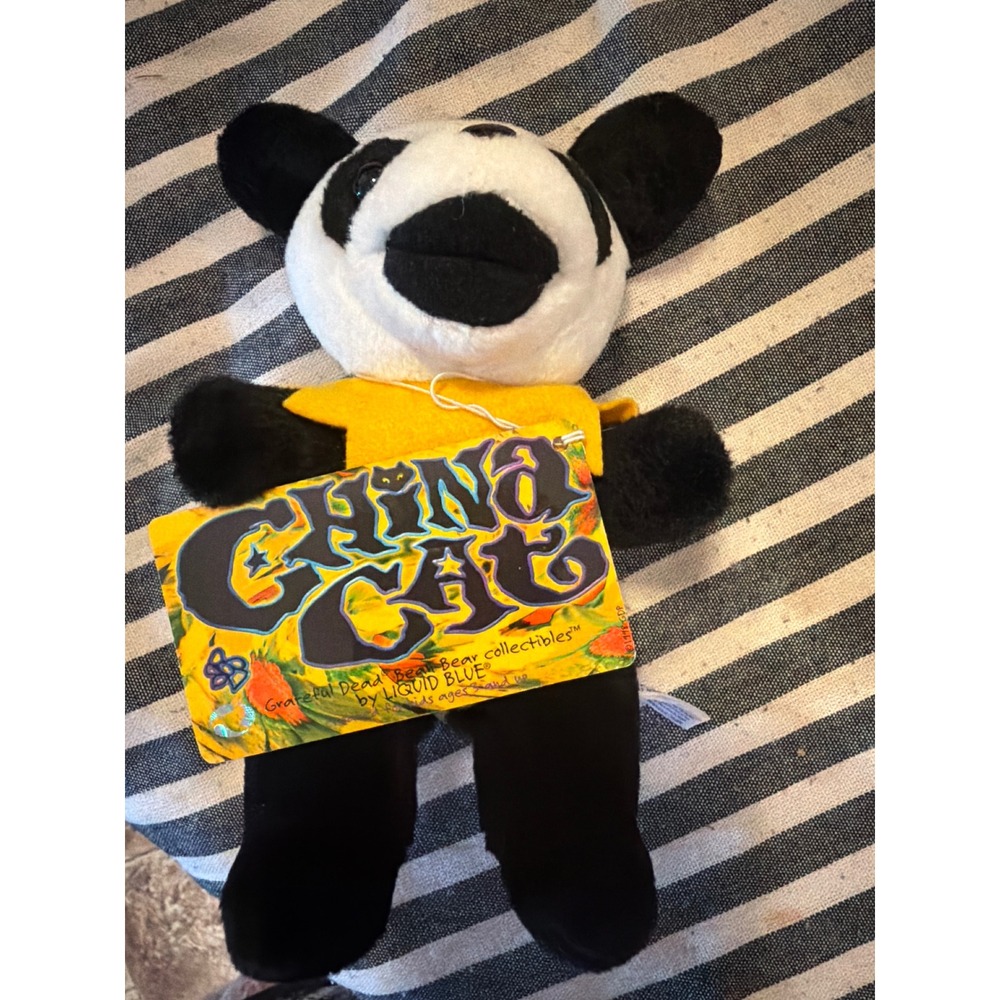 Liquid Blue Grateful Dead Bean Bear China Cat Panda Plush 7in NWT 1992 The Omni